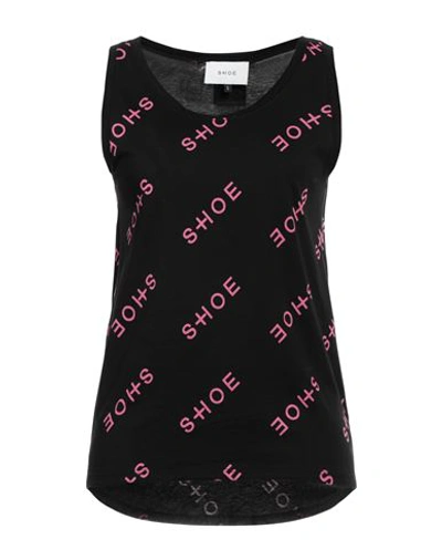 Shoe® Shoe Woman Tank Top Black Size Xl Cotton