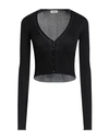 Lanvin Woman Cardigan Black Size M Metallic Polyester, Polyamide, Cashmere, Virgin Wool, Silk