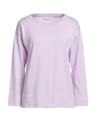Alpha Studio Woman Sweater Light Purple Size 8 Cotton