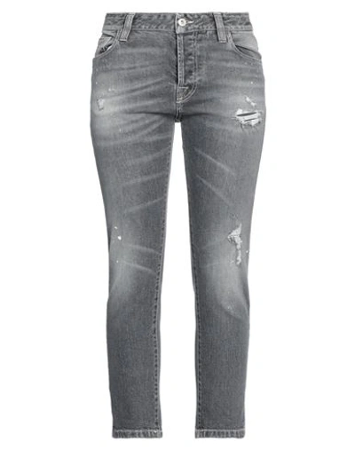 Maurizio Massimino Woman Jeans Grey Size 6 Cotton, Elastane