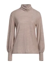 Floor Woman Turtleneck Brown Size L Cotton In Brown