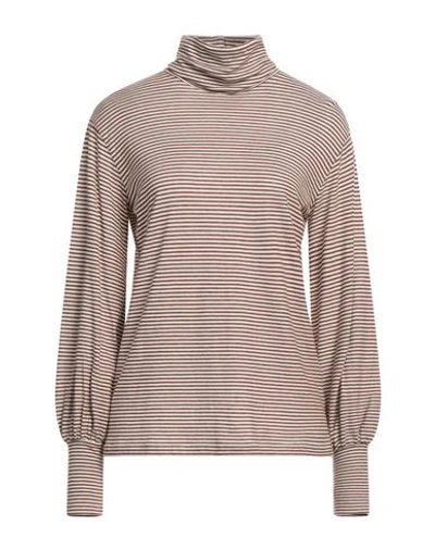 Floor Woman Turtleneck Brown Size L Cotton