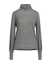 Floor Woman Turtleneck Grey Size L Cotton