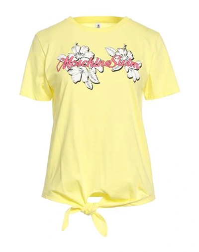 Moschino Woman T-shirt Light Yellow Size L Cotton