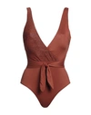 Vacanze Italiane Woman One-piece Swimsuit Rust Size 14 Polyamide, Lurex In Red