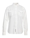 Hand Picked Man Shirt White Size L Cotton, Linen In White
