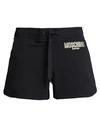 Moschino Woman Beach Shorts And Pants Black Size Xl Cotton, Elastane In Black