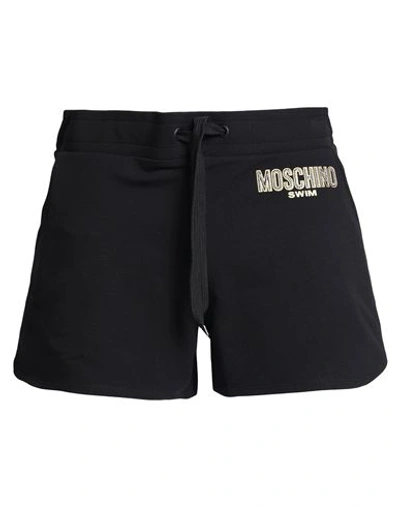 Moschino Woman Beach Shorts And Pants Black Size L Cotton, Elastane