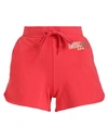 Moschino Woman Beach Shorts And Pants Coral Size L Cotton, Elastane In Red