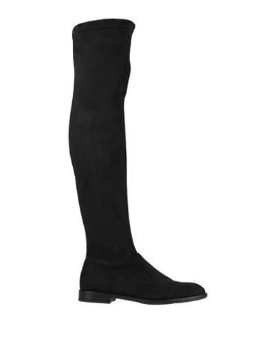 Frau Woman Knee Boots Black Size 11 Textile Fibers