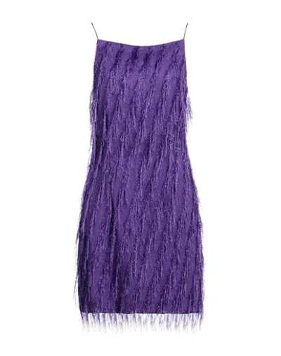 Just Cavalli Woman Mini Dress Purple Size 4 Polyester, Viscose