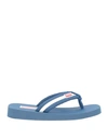 Kenzo Logo Patch Striped Flip-flops - Men's - Rubber/fabric In Blue