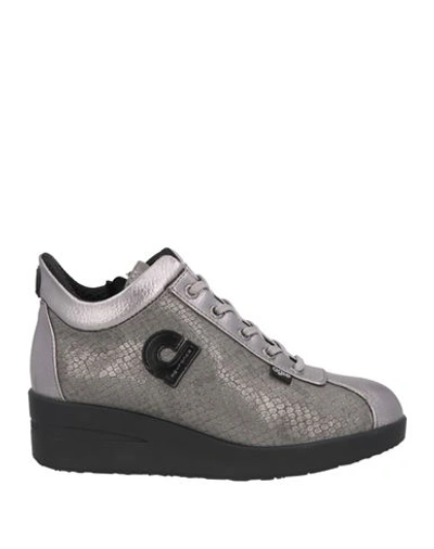 Agile By Rucoline Woman Sneakers Grey Size 7 Textile Fibers
