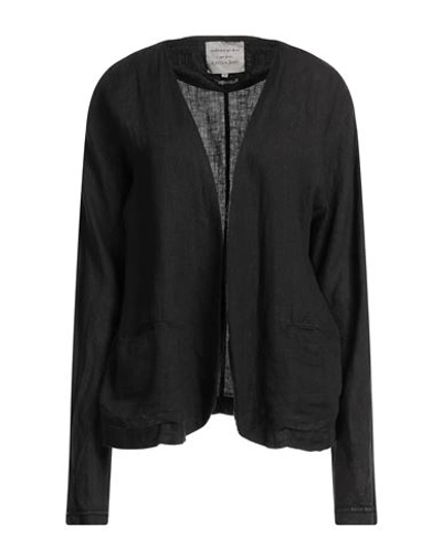 Alessia Santi Woman Suit Jacket Steel Grey Size 8 Linen In Black
