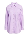 Berna Woman Shirt Lilac Size Xs Cotton, Elastane In Purple