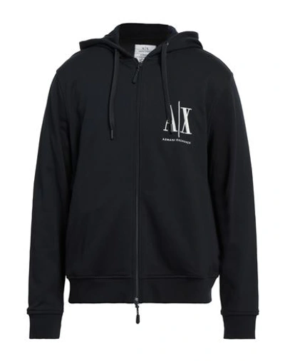 Armani Exchange Man Sweatshirt Midnight Blue Size S Cotton, Elastane