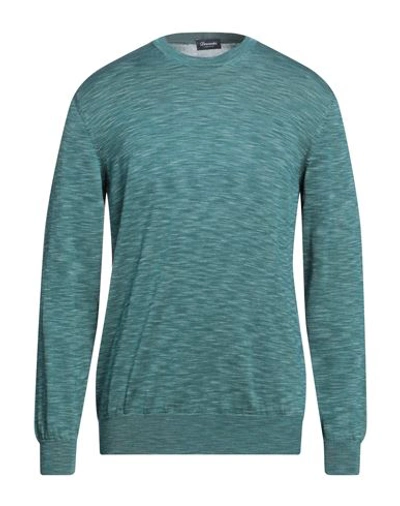 Drumohr Man Sweater Emerald Green Size 44 Cotton