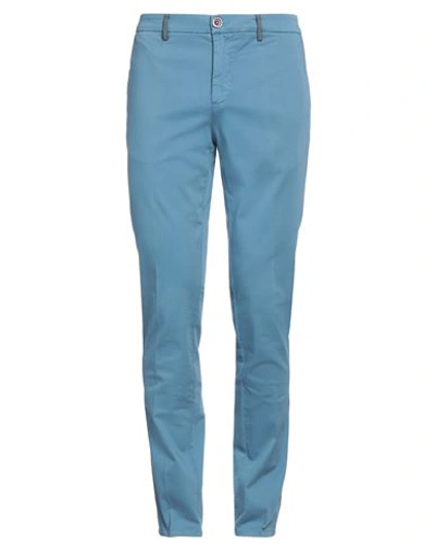 Dimattia Man Pants Light Blue Size 38 Cotton, Elastane