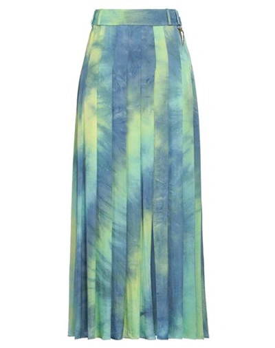 Roberto Cavalli Woman Long Skirt Green Size 6 Viscose