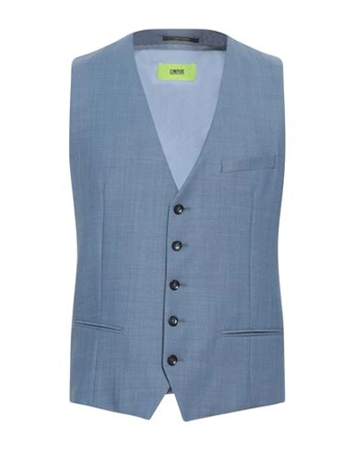 Cinque Man Vest Pastel Blue Size 42 Polyester, Virgin Wool, Elastane