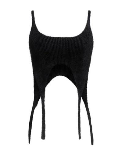 Balmain Woman Top Black Size 6 Viscose, Polyamide