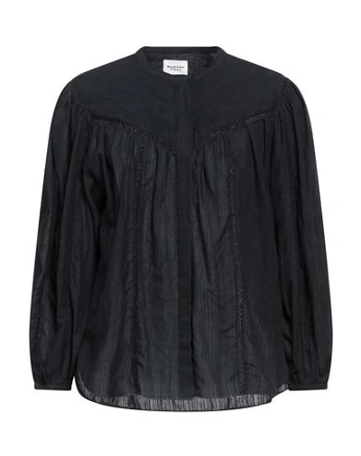 Isabel Marant Étoile Marant Étoile Woman Shirt Black Size 8 Cotton, Linen, Viscose In Black