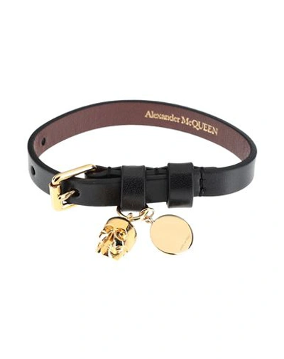 Alexander Mcqueen Man Bracelet Black Size - Soft Leather