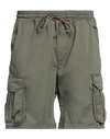 Shoe® Shoe Man Shorts & Bermuda Shorts Military Green Size L Cotton, Elastane