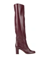 L'AUTRE CHOSE L' AUTRE CHOSE WOMAN KNEE BOOTS DEEP PURPLE SIZE 7.5 SOFT LEATHER