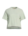 N°21 Woman T-shirt Light Green Size 8 Cotton, Glass, Silicone