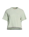 N°21 Woman T-shirt Light Green Size 8 Cotton, Glass, Silicone In Green