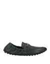 Ferragamo Man Loafers Black Size 9 Soft Leather In Green