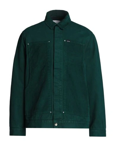 Arte Antwerp Jules Workwear Jacket Man Denim Outerwear Emerald Green Size Xl Cotton