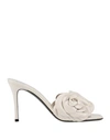 Valentino Garavani Woman Sandals Ivory Size 10 Soft Leather In White