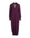 Liviana Conti Woman Midi Dress Deep Purple Size 6 Virgin Wool