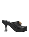 Versace Woman Sandals Black Size 8 Textile Fibers In Black