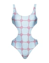 Chiara Ferragni Woman One-piece Swimsuit Sky Blue Size M Polyester, Elastane