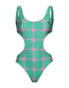 Chiara Ferragni Woman One-piece Swimsuit Green Size M Polyester, Elastane