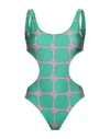 Chiara Ferragni Woman One-piece Swimsuit Green Size Xs Polyester, Elastane