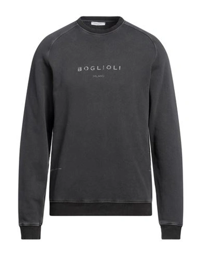 Boglioli Man Sweatshirt Lead Size Xl Cotton In Grey