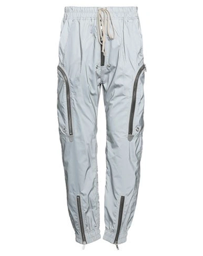 Rick Owens Man Pants Grey Size 34 Fiberglass, Polyester, Polyurethane, Calfskin