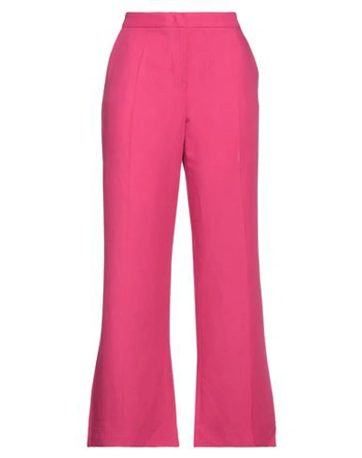 B.yu B. Yu Woman Pants Fuchsia Size L Viscose, Linen In Pink