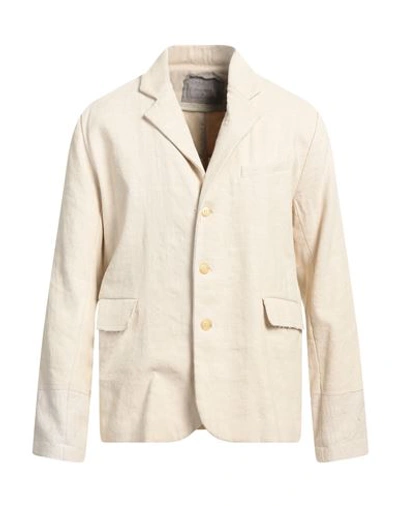 By Walid Man Suit Jacket Cream Size M Flax In White