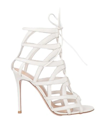 Gianvito Rossi Woman Sandals Off White Size 9.5 Soft Leather