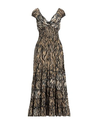 Iconique Woman Midi Dress Sand Size L Polyester In Beige