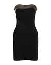 Pinko Woman Mini Dress Black Size 8 Viscose, Elastane, Glass