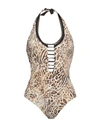 Vacanze Italiane Woman One-piece Swimsuit Beige Size 12 Polyamide, Elastane