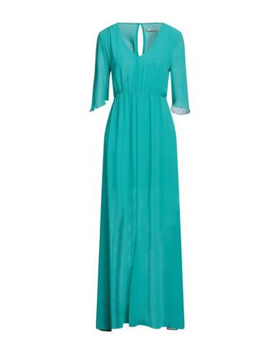 Massimo Rebecchi Woman Long Dress Turquoise Size 6 Polyester In Blue