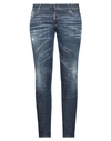 Dsquared2 Woman Jeans Blue Size 8 Cotton, Elastane, Soft Leather In Blue