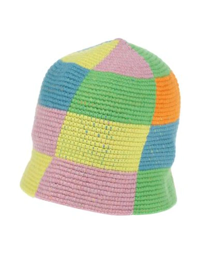 The Elder Statesman Multicolor Toy Checker Bucket Hat In Matcha/limon/rosette